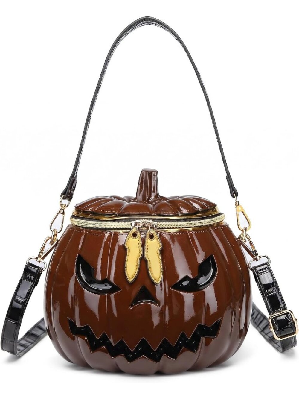 〽️Women's Red Halloween Pumpkin Weird Novelty Horror Gothic Crossbody Purse Bag